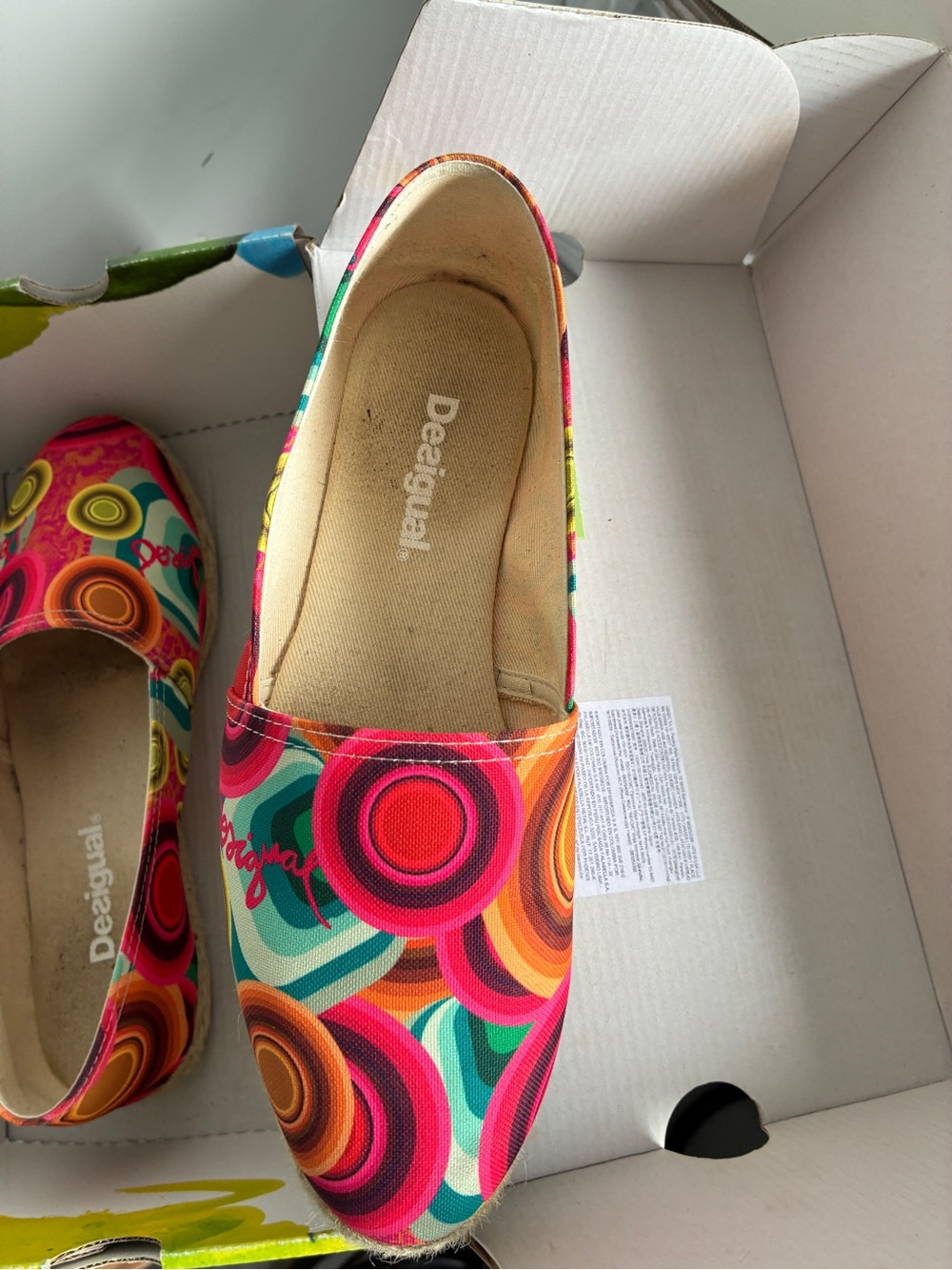 Desigual Multicolor Circular-Print Slip-On Flats